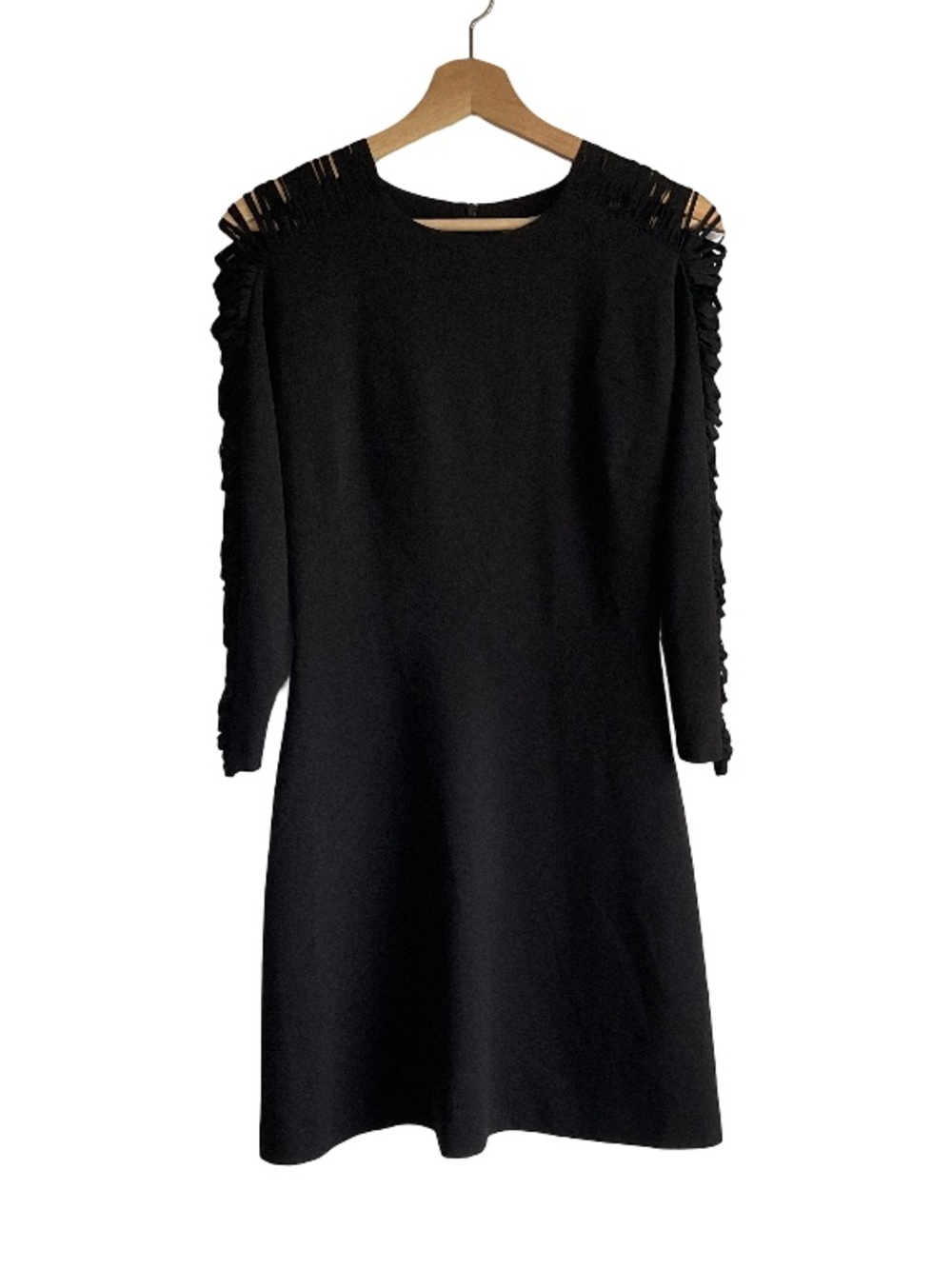Sandro Black Long Sleeve Dress with Cutout Shoulder Details,size 2